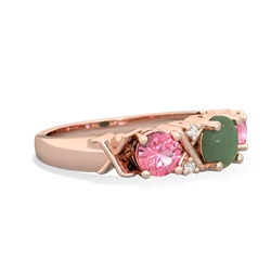 Jade Hugs And Kisses 14K Rose Gold ring R5016