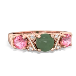 Jade Hugs And Kisses 14K Rose Gold ring R5016