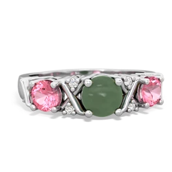 Jade Hugs And Kisses 14K White Gold ring R5016