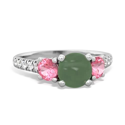 Jade Pave Trellis 14K White Gold ring R5500