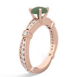 Jade Sparkling Tiara 6Mm Round 14K Rose Gold ring R26296RD