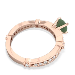 Jade Sparkling Tiara 6Mm Round 14K Rose Gold ring R26296RD