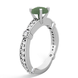 Jade Sparkling Tiara 6Mm Round 14K White Gold ring R26296RD