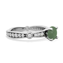 Jade Sparkling Tiara 6Mm Round 14K White Gold ring R26296RD