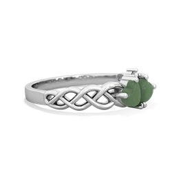 Jade Heart To Heart Braid 14K White Gold ring R5870