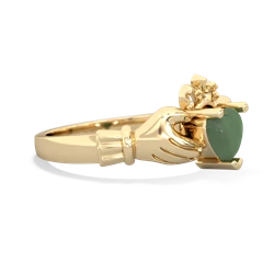 Jade Claddagh 14K Yellow Gold ring R2370