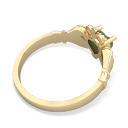 Jade Claddagh 14K Yellow Gold ring R2370