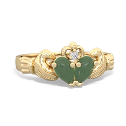 Jade 'Our Heart' Claddagh 14K Yellow Gold ring R2388