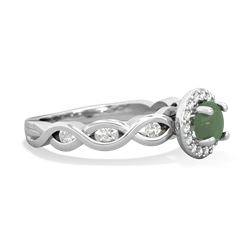 Jade Infinity Halo Engagement 14K White Gold ring R26315RH