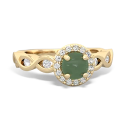 Jade Infinity Halo Engagement 14K Yellow Gold ring R26315RH