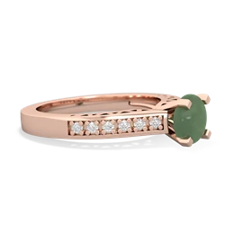 Jade Art Deco Engagement 6Mm Round 14K Rose Gold ring R26356RD