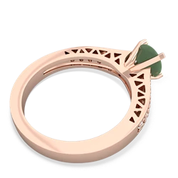 Jade Art Deco Engagement 6Mm Round 14K Rose Gold ring R26356RD