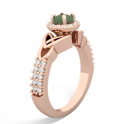 Jade Celtic Knot Halo 14K Rose Gold ring R26445RH