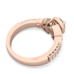 Jade Celtic Knot Halo 14K Rose Gold ring R26445RH