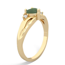 Jade Split Band Swirl 14K Yellow Gold ring R2130