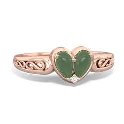 Jade Filligree 'One Heart' 14K Rose Gold ring R5070