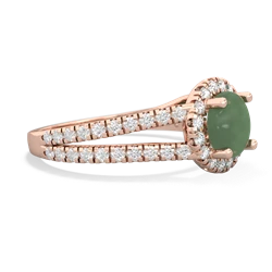 Jade Pave Halo 14K Rose Gold ring R5490