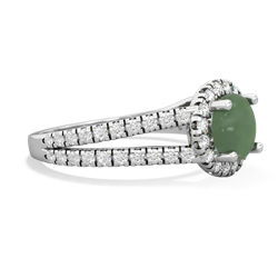 Jade Pave Halo 14K White Gold ring R5490