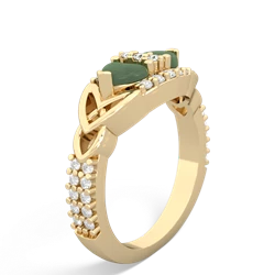 Jade Sparkling Celtic Knot 14K Yellow Gold ring R2645