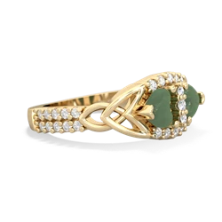 Jade Sparkling Celtic Knot 14K Yellow Gold ring R2645