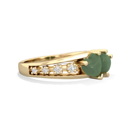 Jade Heart To Heart 14K Yellow Gold ring R3342