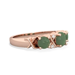 Jade Hugs And Kisses 14K Rose Gold ring R5016