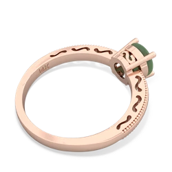 Jade Milgrain Filigree 14K Rose Gold ring R5090