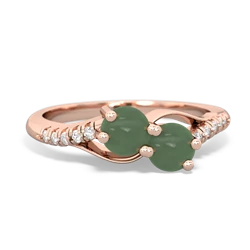 Jade Infinity Pave Two Stone 14K Rose Gold ring R5285