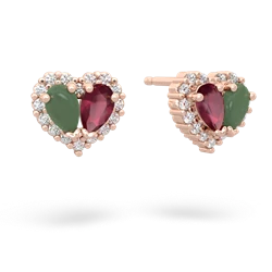 Jade Halo 14K Rose Gold earrings E7008