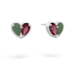 Jade 'Our Heart' 14K White Gold earrings E5072