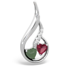 Jade Keepsake Curves 14K White Gold pendant P5450