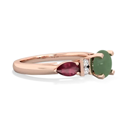 Jade 6Mm Round Eternal Embrace Engagement 14K Rose Gold ring R2005