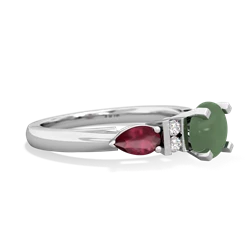 Jade 6Mm Round Eternal Embrace Engagement 14K White Gold ring R2005