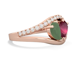 Jade Nestled Heart Keepsake 14K Rose Gold ring R5650