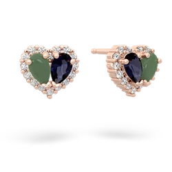 Jade Halo 14K Rose Gold earrings E7008