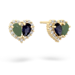 Jade Halo 14K Yellow Gold earrings E7008