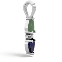 Jade Bowtie Drop 14K White Gold pendant P0865