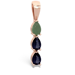 Jade Dew Drops 14K Rose Gold pendant P2251