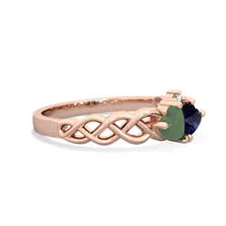 Jade Heart To Heart Braid 14K Rose Gold ring R5870