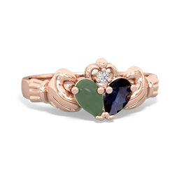 Jade 'Our Heart' Claddagh 14K Rose Gold ring R2388