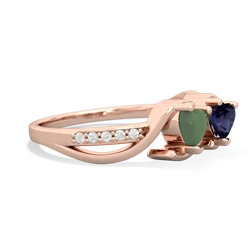 Jade Side By Side 14K Rose Gold ring R3090