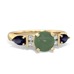 Jade 6Mm Round Eternal Embrace Engagement 14K Yellow Gold ring R2005