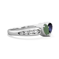 Jade Filligree 'One Heart' 14K White Gold ring R5070