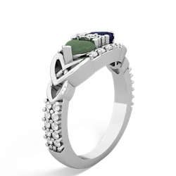 Jade Sparkling Celtic Knot 14K White Gold ring R2645