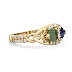 Jade Sparkling Celtic Knot 14K Yellow Gold ring R2645