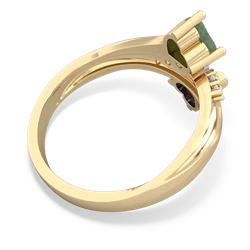 Jade Heart To Heart 14K Yellow Gold ring R2064