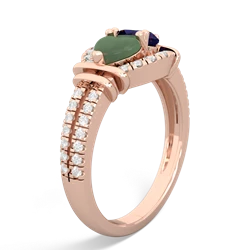 Jade Art-Deco Keepsake 14K Rose Gold ring R5630