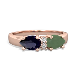 Jade Pear Bowtie 14K Rose Gold ring R0865