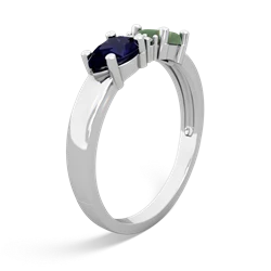 Jade Pear Bowtie 14K White Gold ring R0865