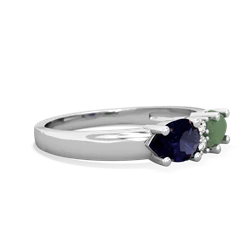 Jade Pear Bowtie 14K White Gold ring R0865